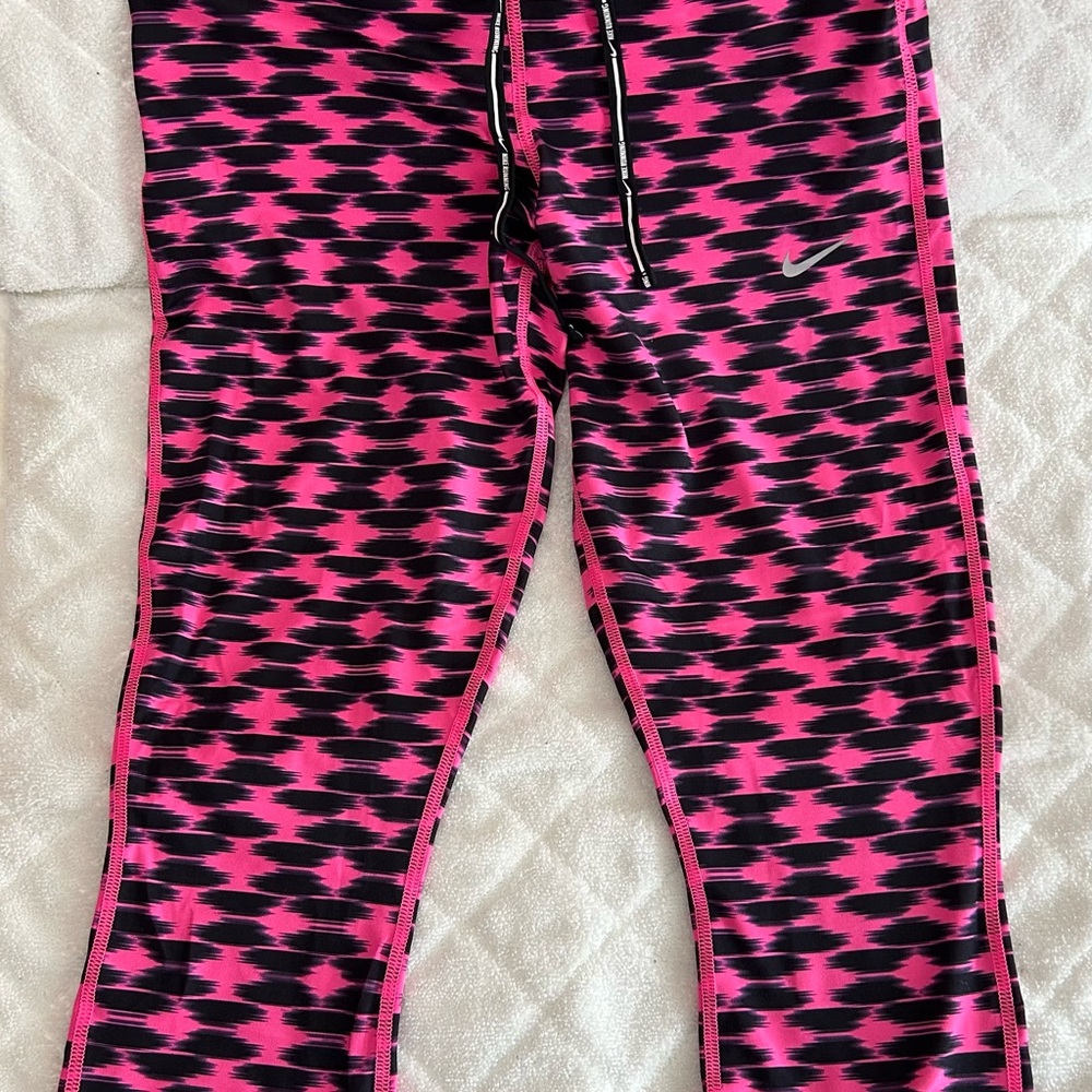 Nike Dri-Fit “Run Fast Live Fearless “ Running Fold Over Leggings  Size M NWOT